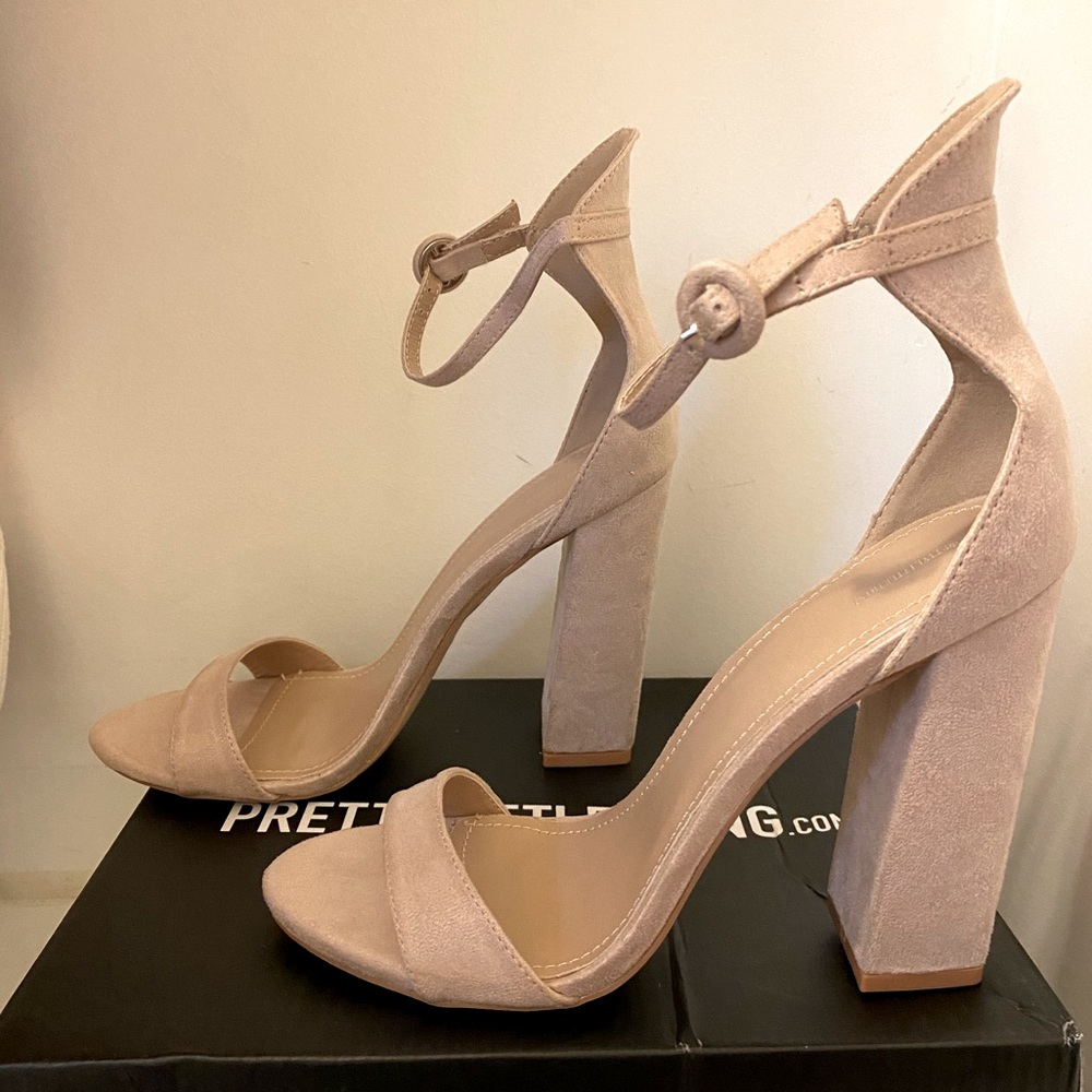 Nude suede sandals
